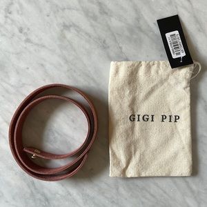 GIGI PIP wide camel leather hat band